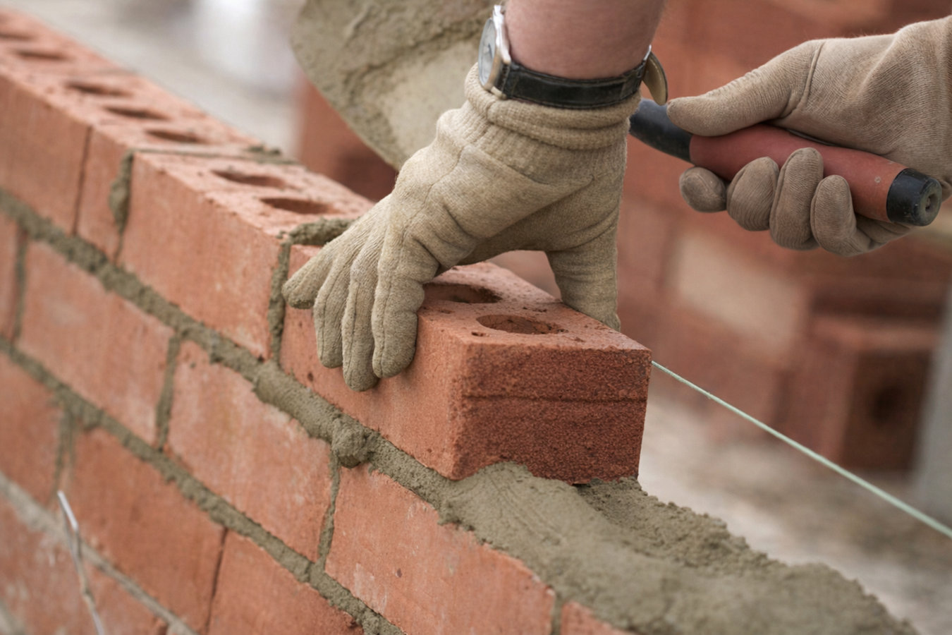Brick wall installation in Lake Charles, LA